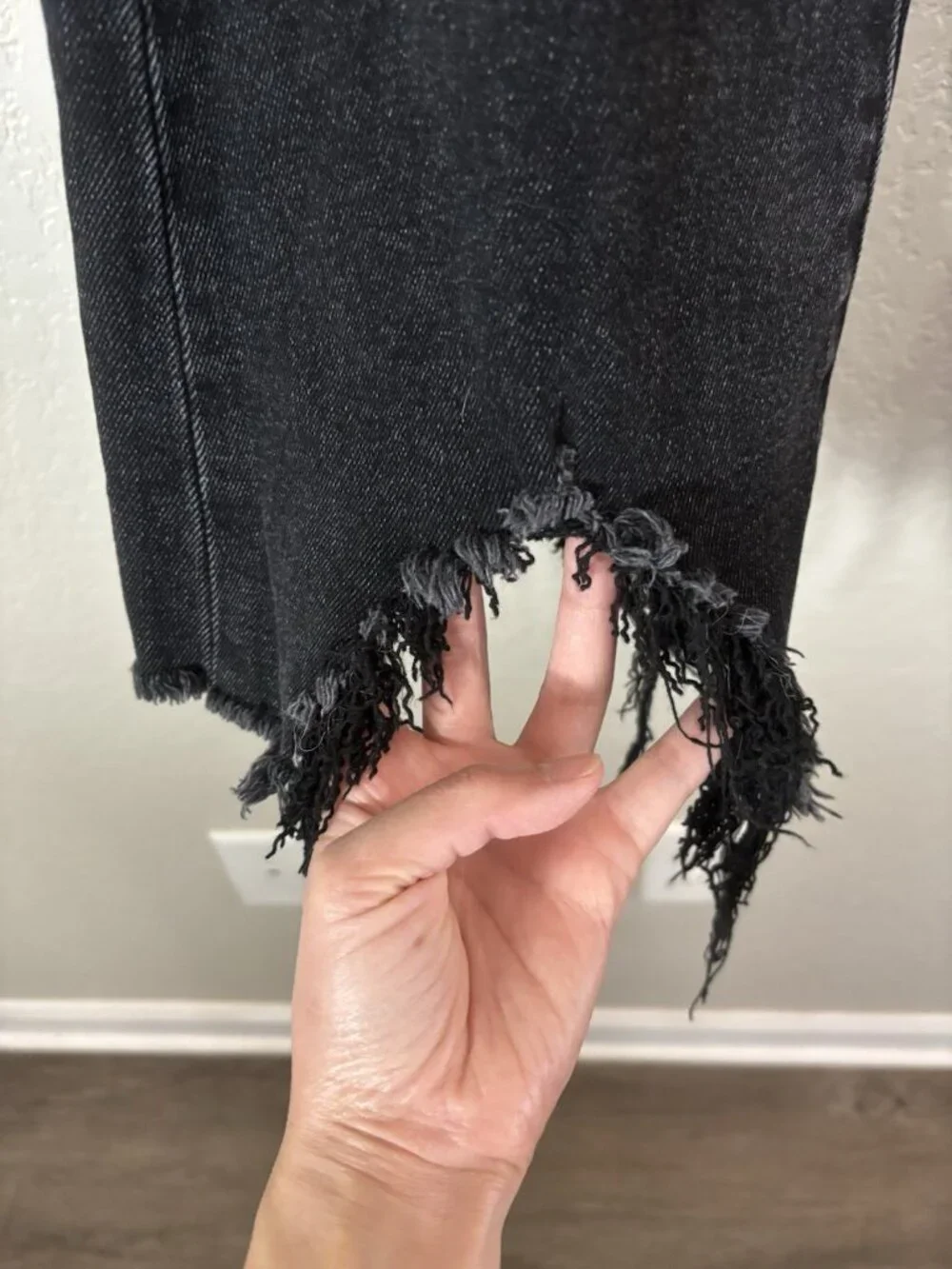 Dear John Rosie Flare Cut Off Black Jeans Sz 25